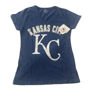 NWT Kansas City Royals Womens Medium MLB Blue Vneck Top 5th And Ocean #4474 - Picture 1 of 9