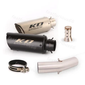Slip On For Kawasaki Ninja ZX6R 2009-2023 Exhaust Mid Link Pipe Muffler Silencer - Picture 1 of 12