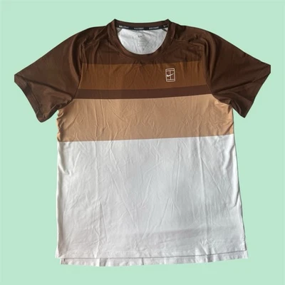 Nike Court Advantage Alcaraz Tennis Shirt Brown Cacao White FZ9845-259 Size XS - Image 1 of 4