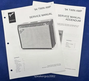 Original Fender '94 Twin Amp Gitarrenverstärker Service Manual - Bild 1 von 1