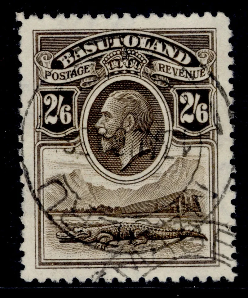 BASUTOLAND GV SG8, 2s 6d сепия, ОЧЕНЬ ХОРОШЕЕ СОСТОЯНИЕ Б/У. Кошка £55. компакт-диски - Изображение 1 из 1