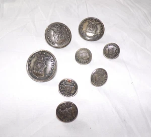 Vintage Waterbury Scovill Mfg Co  Metal Buttons-US United States Coat Lot of 8 - Picture 1 of 12