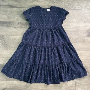 Hanna Andersson Navy Rainbow Multicolored Swiss Dot Girls Size 10 Dress - Picture 1 of 4