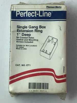 Perfect-Line Single Gang Box Extension Ring 1" Deep No Conduit Holes - Image 1 of 2