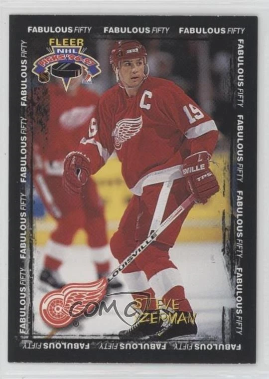 1996-97 Fleer NHL Picks Fabulous Fifty Steve Yzerman #49 HOF - Image 1 of 2