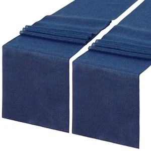 Blue Table Runner Burlap Table Runners Roll Navy Farmhouse Table Runners 2 Pa... - Picture 1 of 8