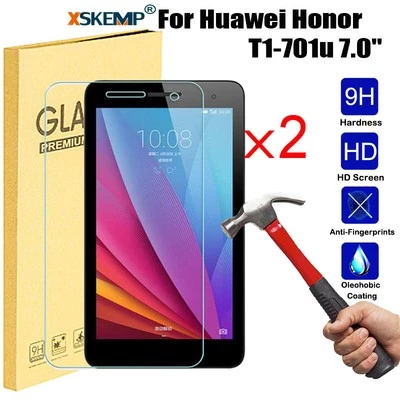 2Pcs Huawei MediaPad T1 T3 T5 M5 Tablet 9H Tempered Glass Screen Protector Film - Image 1 of 4