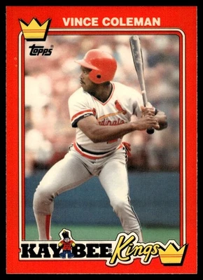 1990 Topps Kay-Bee Kings of Baseball Vince Coleman St. Louis Cardinals #7 - Image 1 of 2