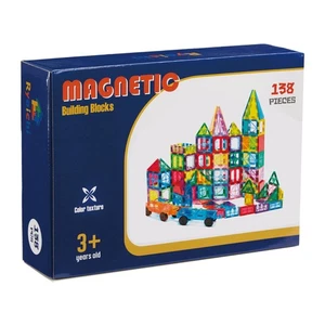 138PCS Magnetic Building Tiles Set with 2 Cars, STEM Educational Construction... - Picture 1 of 2