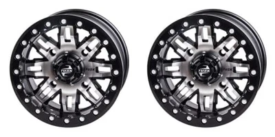 (2 paquetes) Rueda Tusk Teton Beadlock 4/110 mecanizada/negra para KYMCO MXU 375i 09-2012 Foto 1 de 4