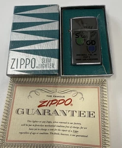 Zippo 1958 Stromberg Carlson General Dynamics Slim Feuerzeug ungebrannt in Box FL159 - Bild 1 von 6