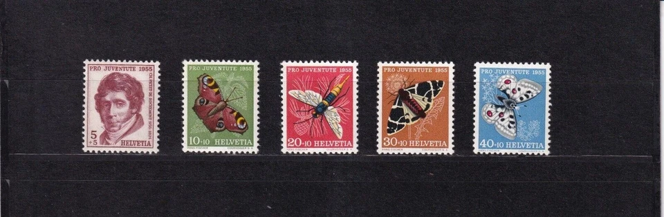 SA33i Suiza 1955 Pro Juventute Pictet de Rochemont - Insectos MLH sellos Foto 1 de 1