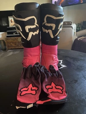 Botas Open Box Fox Racing para mujer Comp Dirt Bike negras/rosa talla 7 Foto 1 de 4