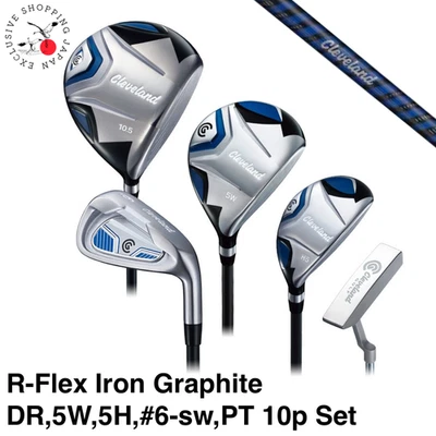 Cleveland Men Complete Full Set 10p Clubs DR/5W/5H/6-SW/PT R-Flex Graphite Shaft - Image 1 of 4