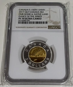 Canada 150th Anniversary 2017 Dance Of The Sprits $2 Toonie NGC Graded PF-70 UC - Picture 1 of 2