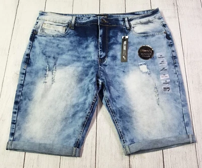 Pantalones cortos de mezclilla William Rast desgastados con puños para hombre talla 40 Foto 1 de 4