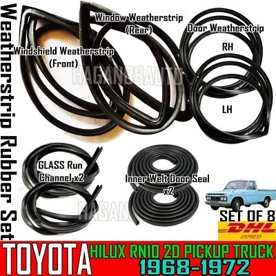 Parabrisas de goma para puerta de camioneta Toyota Hilux RN10 1968-72 Sealx8 Foto 1 de 4