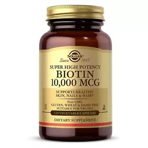 Solgar Biotin 10000 mcg 120 Vegetable Capsules - Picture 1 of 10