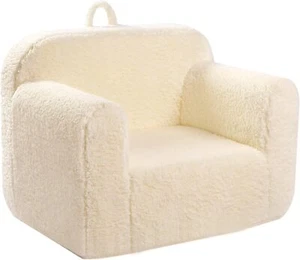 Kids Snuggly-Soft Sherpa Chair,Cuddly Toddler Foam Chair for Boys and Girls,Crea - Picture 1 of 6