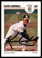 1992 SkyBox Team Sets AAA Kevin Campbell IP Signed Auto Tacoma Tigers #528