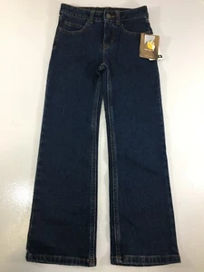 Carhartt Girls Youth Classic Relaxed Fit Jeans Dark Wash Denim Blue Sz 6 NWT @ - Picture 1 of 8