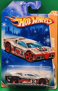 RARE SNOWFLAKE 2009 Hot Wheels #66 Track Stars REVERB Chrome -Red 5 Spoke Wheels - Picture 1 of 2