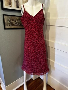 Vintage Express Y2K Slip Dress 9/10 Small Micro Floral 90s Spaghetti Strap - Picture 1 of 7