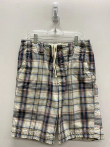 Abercrombie SIZE 14 Cream/Navy Khaki/Multi Plaid Boy's Shorts - Picture 1 of 1