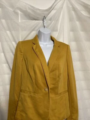 Chaqueta forrada The Limited para mujer talla pequeña amarillo mostaza botón LS nueva con etiquetas Foto 1 de 4