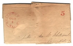 FUNDA SIN SELLO FUELLE CAÍDAS VT. 1845 A CAVENDISH VT. CON LETRA - Imagen 1 de 2