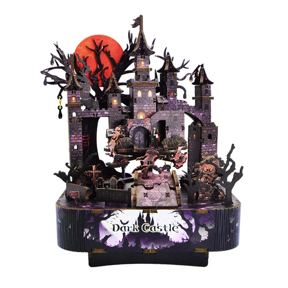 Vampire Manor Dynamic Music Box 3D DIY Wooden Puzzle for Adult Halloween Gifts - Image 1 of 4