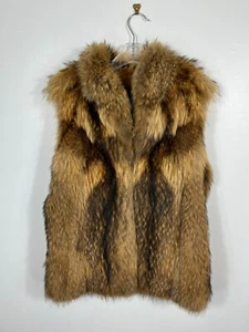 Schicke FINN WASCHBÄR Pelzweste hellbraun mittel Mantel Jacke Fuchs - Bild 1 von 5