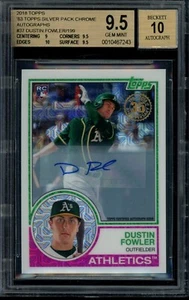 2018 Topps Silver Pack 1983 #37 Dustin Fowler Refractor Auto BGS 9.5 #d 117/199 - Picture 1 of 2