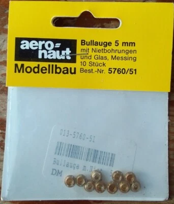 Aeronaut 5760/51 Bullauge  5mm Messing  Neu/OVP 1Pack - Bild 1 von 2