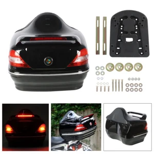 Motorcycle Heavy Duty Trunk Lock Larger Luggage Tour Pack Box Case W/ Tail Light - Picture 1 of 23