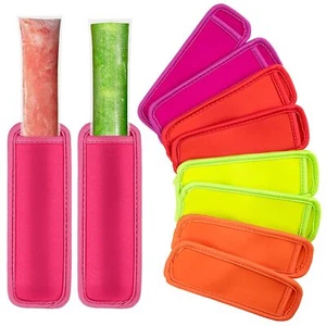 10 Pcs Reusable Ice Popsicle Holder Bags Ice Pop Sleeves for Frozen Treats - Picture 1 of 7