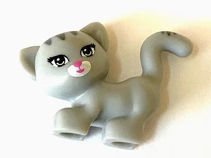 LEGO Minifig Accessory: Playful Kitten / Cat, Friends Pets, Light Gray - Picture 1 of 1