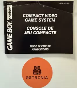 Game Boy Pocket Nintendo Instruction Manual FAH Version - Picture 1 of 3