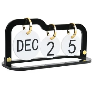 Acrylic Perpetual Desk Calendar 2024-2025 Standing Flip Vintage Desktop Flip ... - Picture 1 of 7