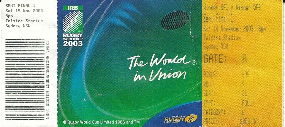 BILLET PLAY OFF FRANCE v NOUVELLE ZELANDE COUPE DU MONDE DE RUGBY 2003 3/4 PLACES - RWC - Photo 1/1