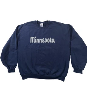 Vintage 90s Streetwear Mens XL Minnesota Crewneck Sweatshirt Navy Blue New - Picture 1 of 8