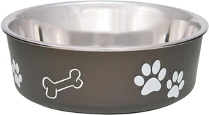 Loving Pets - Bella Bowls - Dog Food Water Bowl No Tip Stainless Steel Pet Bowl - Picture 1 of 12