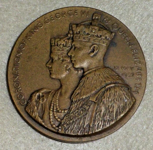 Rare 1937 George VI Coronation & Elizabeth Bronze Medal by Turner & Simpson - Picture 1 of 10