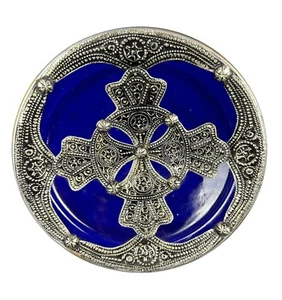 Ceramic Plates, Vintage good quality bowl with painted ceramic and metal, Morocc - Picture 1 of 9