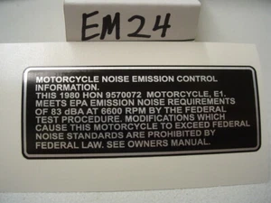 NOISE EMISSION EMBLEM ATC70 1980 (D7093) - Picture 1 of 1