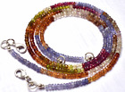 1 STAND Natural Multi color Garnet Faceted Rondelle Beads NECK 3 -3.5 MM 15.5"