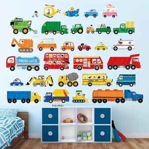 Calcomanía pegatinas de pared extraíbles DECOWALL DSL-8064 para automóviles transporte vehículos niños - Imagen 1 de 6