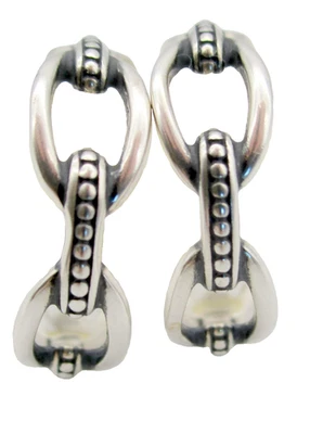 Brincos de argola de prata esterlina com miçangas James Avery aposentados - Imagem 1 de 4