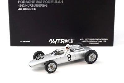1:18 AUTOart Porsche 804 F1 Jo Bonnier #8 Nürburgring 1962 Con Pilota 86274 - Immagine 1 di 4