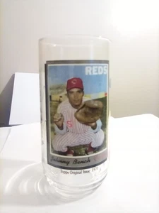 Taza de colección de vidrio de colección Cincinnati Reds Johnny Bench McDonalds ~ ENVÍO GRATUITO - Imagen 1 de 4
